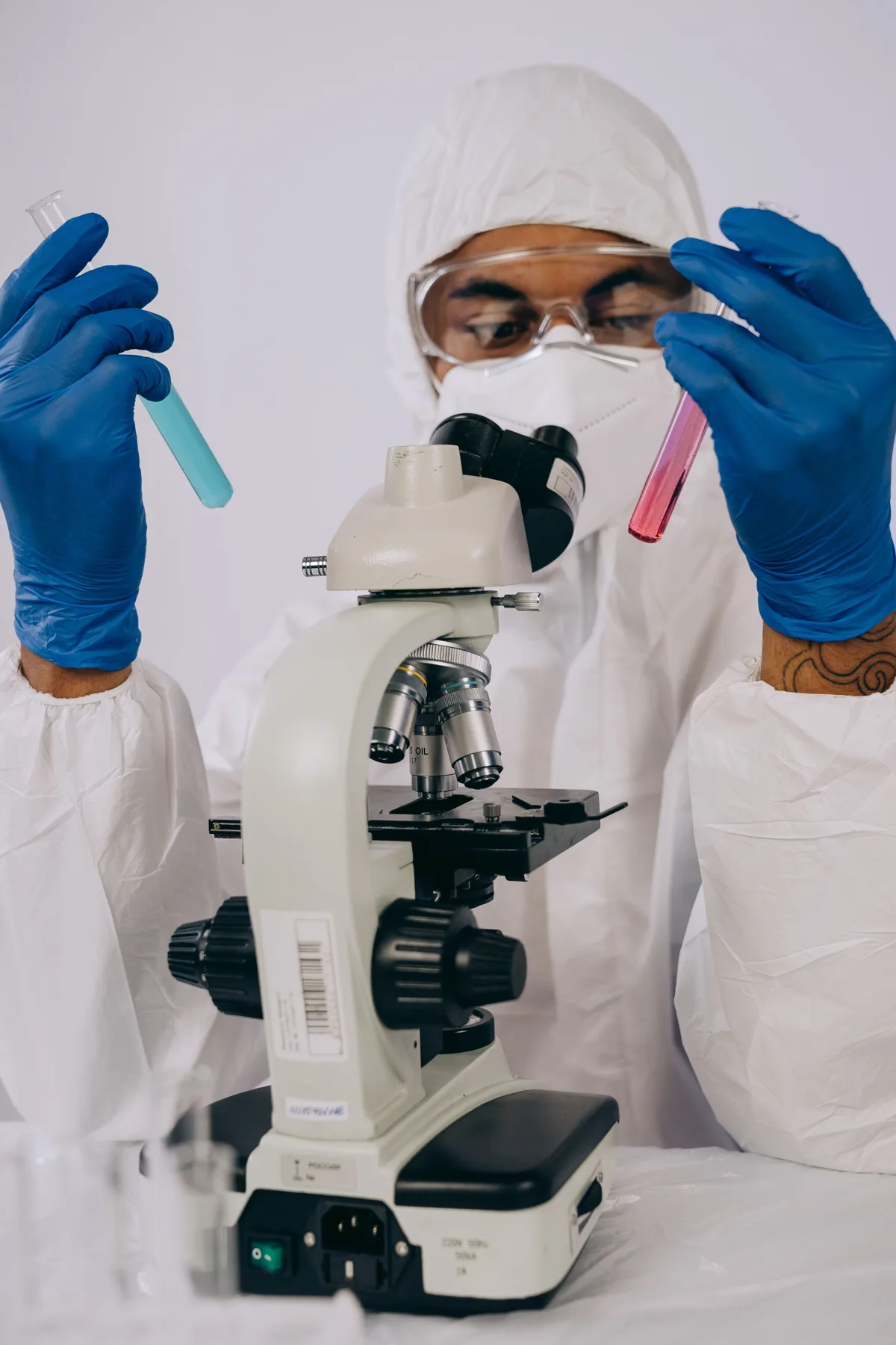 Laboratory professional working with diagnostic equipment
